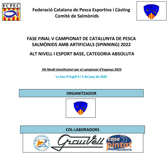 FASE FINAL V CAMPONATO DE PESCA DE CATALUÑA